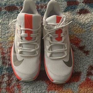 Nike Court Vapor Lite HC Sz 8.5 White Bright Crimson Sneakers DC3431-101